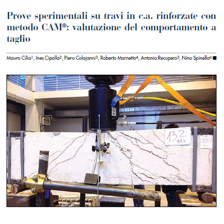 Prove sperimentali su travi in c.a. rinforzate con metodo CAM: valutazione del comportamento a taglio