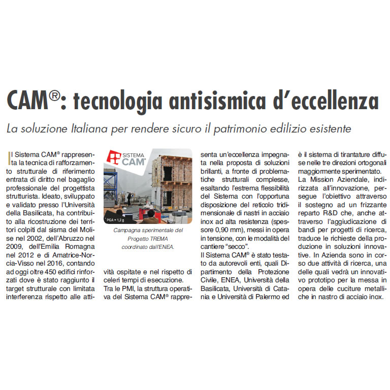 CAM®: tecnologia antisismica d’eccellenza